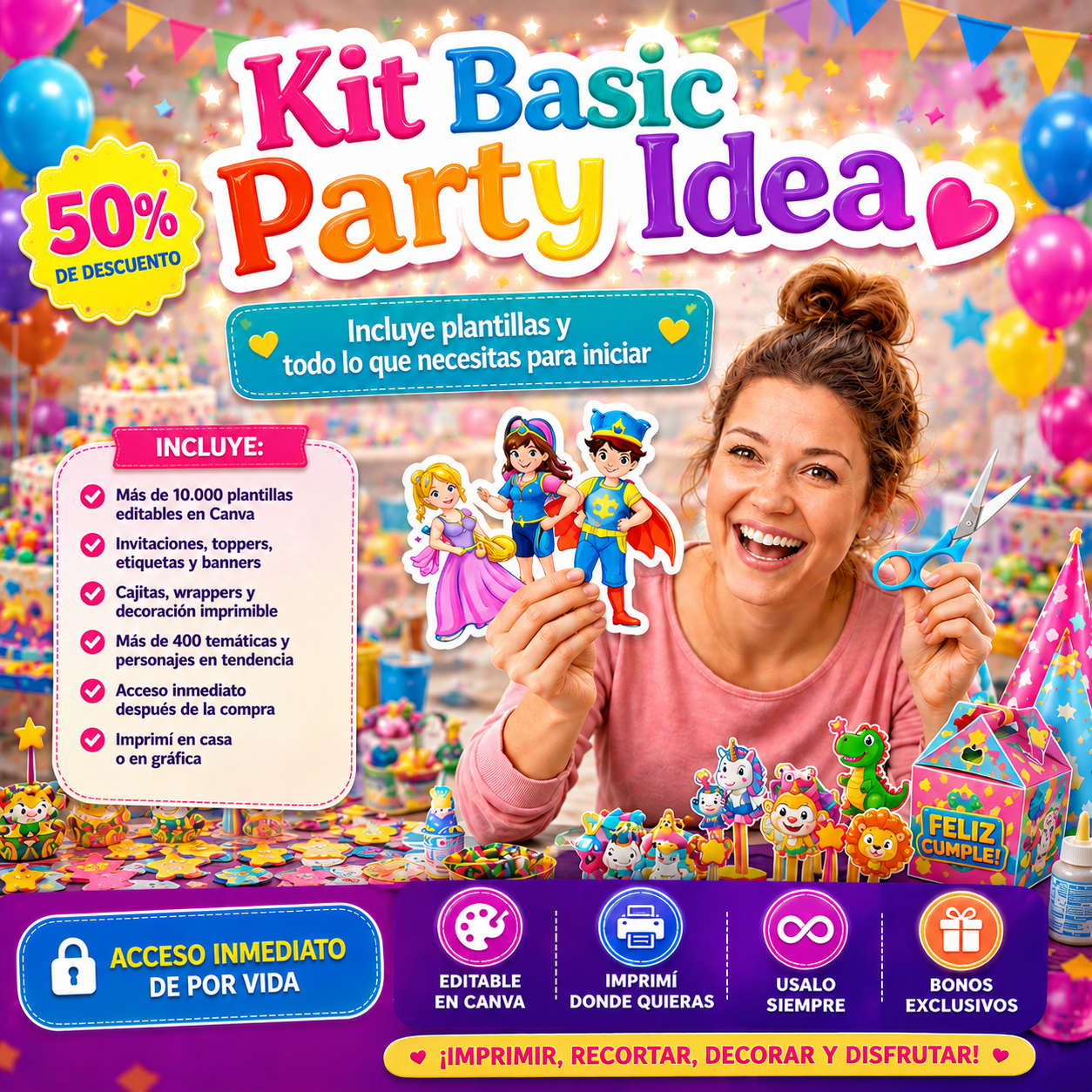 Kit Fiesta Basic | Party Idea + BONOS Regalos